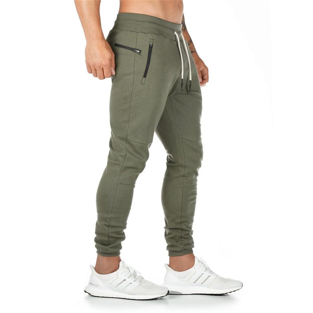 Jogging vert kaki avec poche pour téléphone portable pour crossfit, calisthenics ou fitness